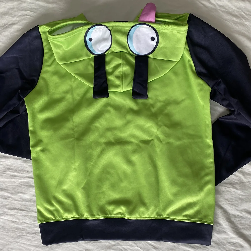 インベーダー ZIM コスプレ衣装エイリアン ZIM Gir Doom パーカートップジャケットコート大人ハロウィンジッパースウェット耳ハロウィン