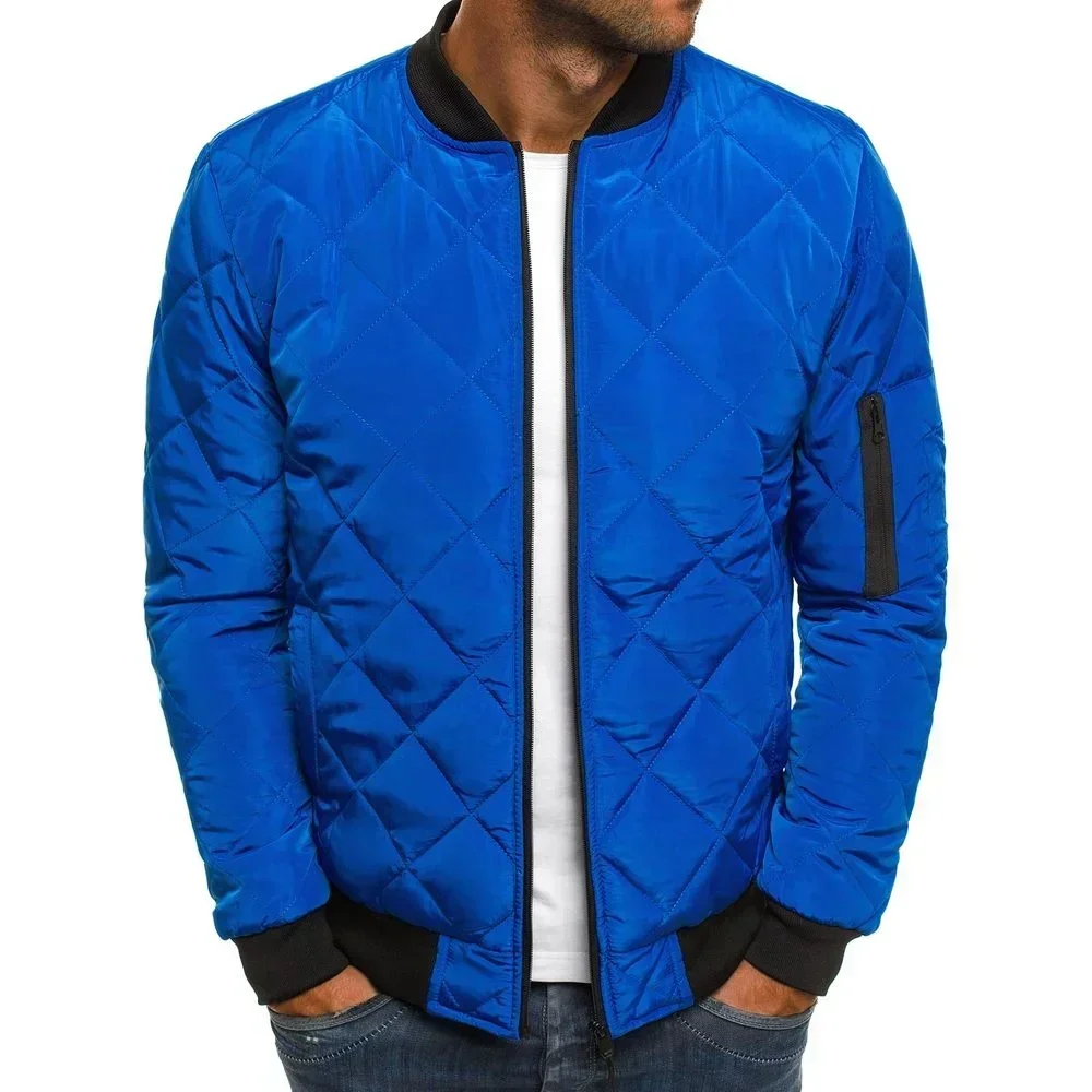 Otoño e Invierno hombres chaqueta acolchada abrigo a cuadros ropa acolchada de algodón