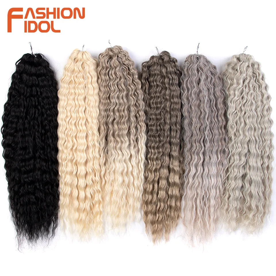 Moda ídolo extensões de cabelo sintético onda de água crochê cabelo 24 Polegada paixão torção cabelo para mulheres cosplay loira cor rosa
