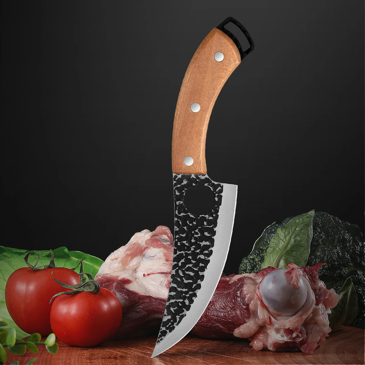 Faca de cozinha forjada artesanal, faca de açougueiro, facas de desossa, cutelo de carne, cortador de legumes, profissional, chef doméstico, faca de cozinha