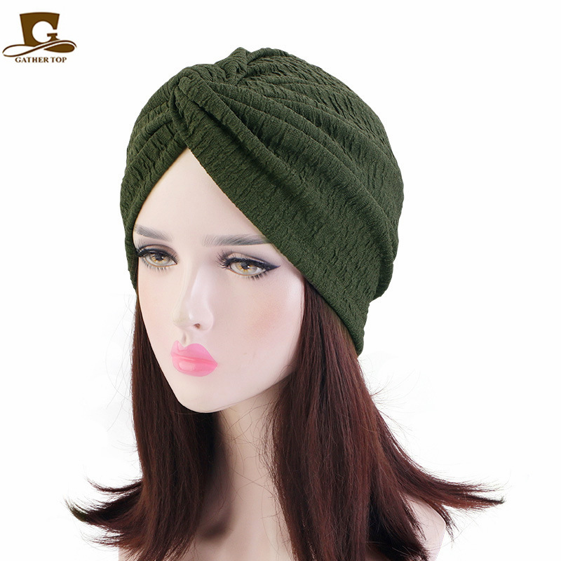 Ananas bloem kruis twist hoed, pure kleur nationale tulband hoed Indiase capuchon