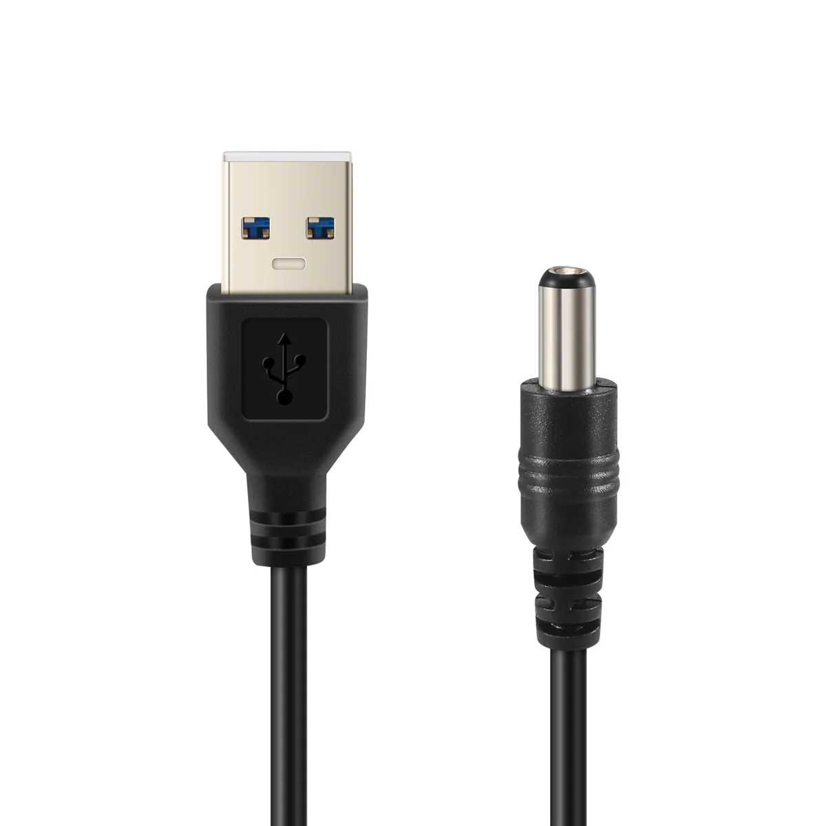 DCバレルジャック電源ケーブル、5.5mm、2.1mm、5v、黒、75cm、最新