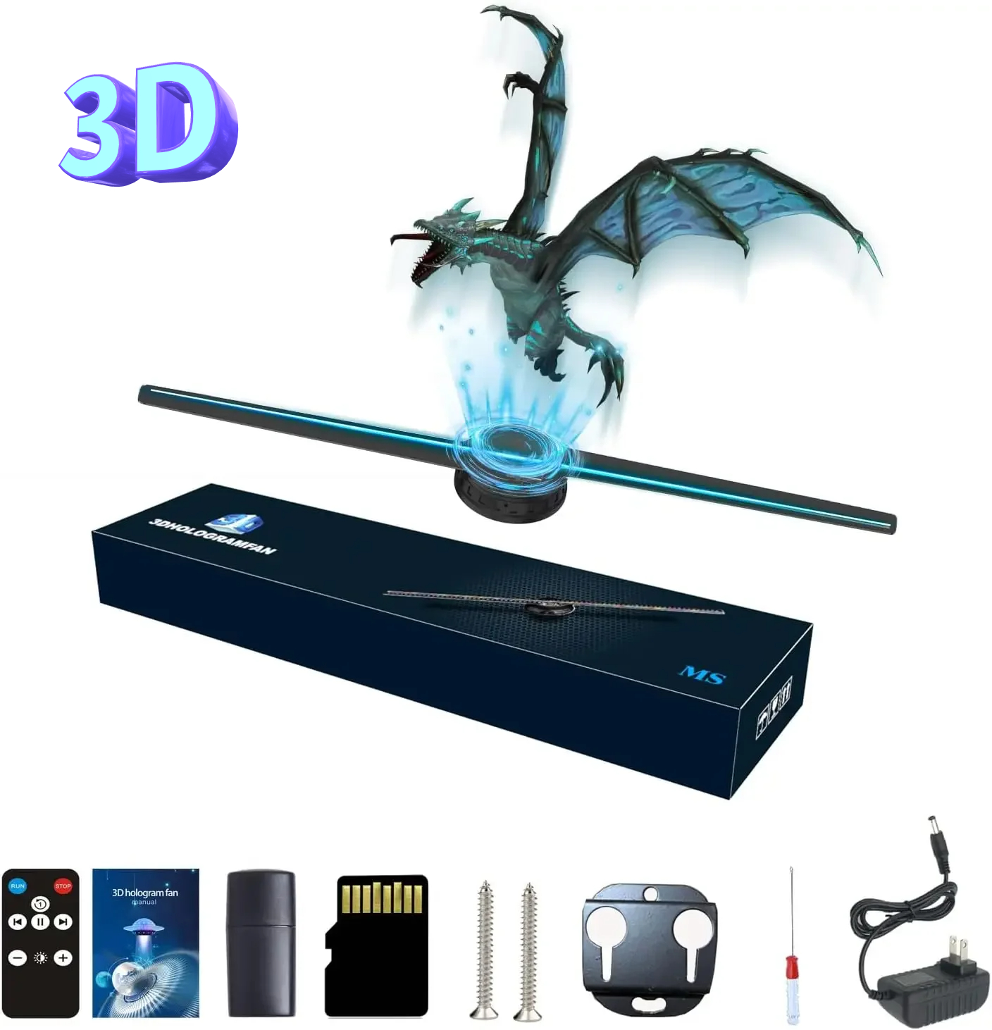 3D голограммный вентилятор 3D голографический проектор рекламный дисплей свет HD голографический проектор магазины бары вечерние Рождество Хэллоуин