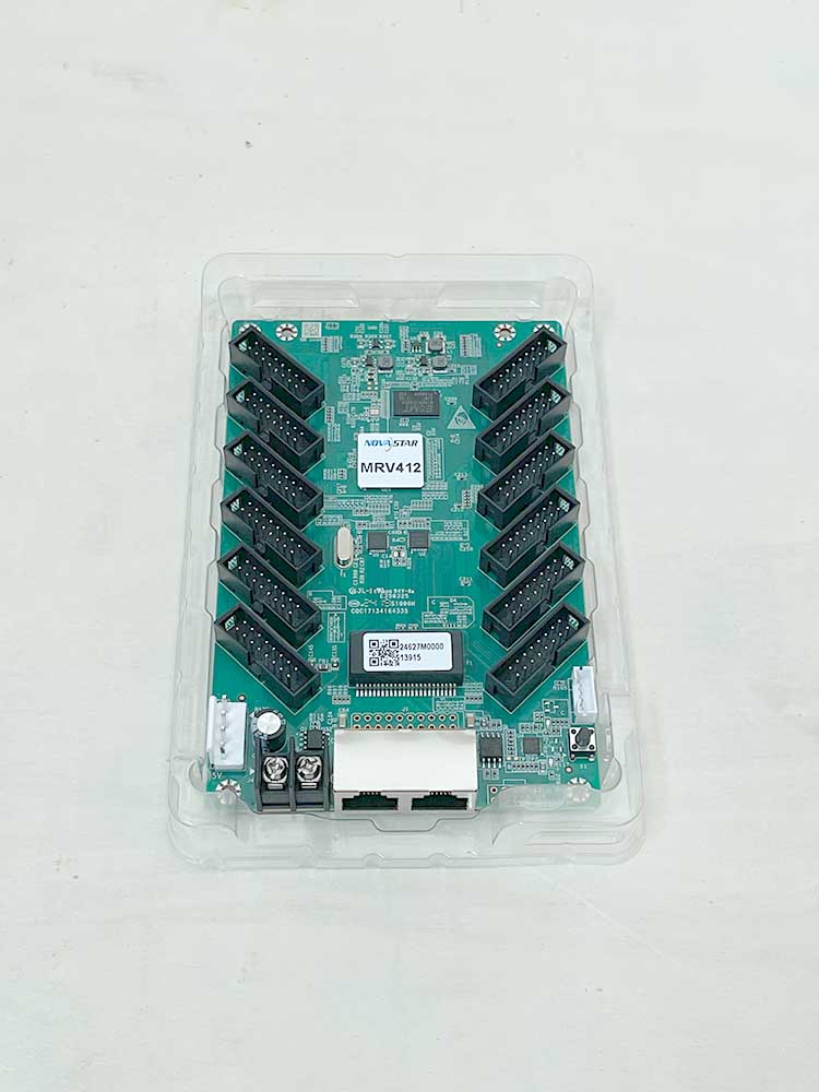 Novastar mrv412 placa de recepção led controlador de parede de vídeo tela led rgb matriz hbu75 módulo colorido cartão de controle