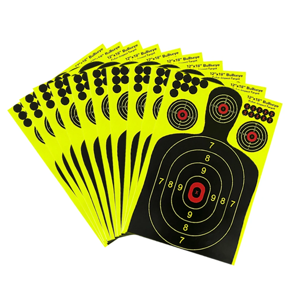 12 "X18" Tự Dính Splatter Splash & Phản Ứng (Màu Va Đập) chụp Hình Dán Các Mục Tiêu (Người Bullseyes Hình Bóng)-10 Chiếc