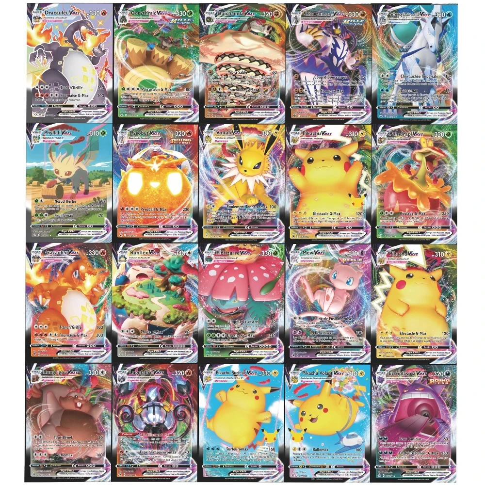 100 шт. английские карты покемонов Vstar V VMAX GX MEGA EX Shining Arceus Cards Game Battle Trainer Collection Booster Box