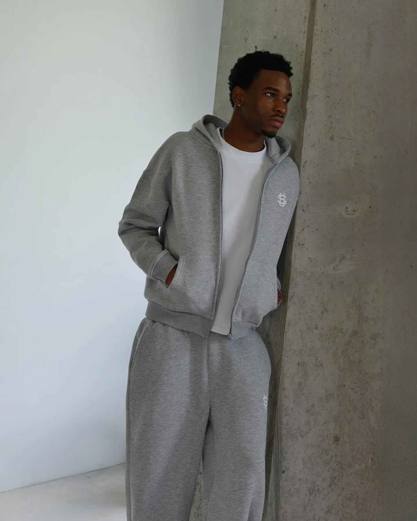 Gestickte Jogginghose, zweiteiliges Set, Y2K-Kleidung, Herren-Hip-Hop, übergroße Jogginghose, lässiger Reißverschluss-Hoodie