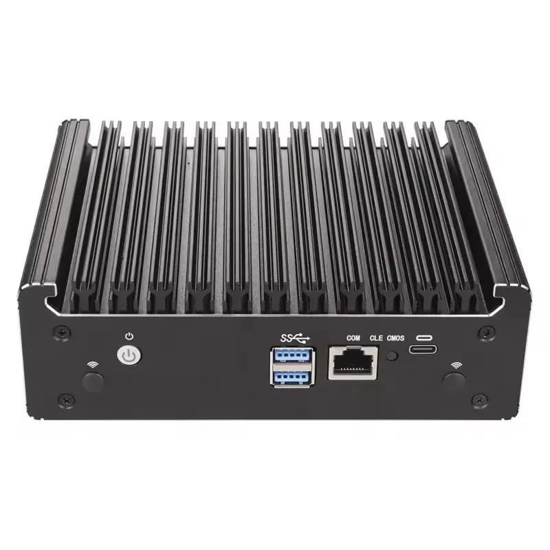 Topton Solid Fanless Mini PC Intel N150 Pentium N6005 4 LANs i226-V 2.5G DDR4 COM USB-C pfSense OPNsense ESXi Firewall Computer