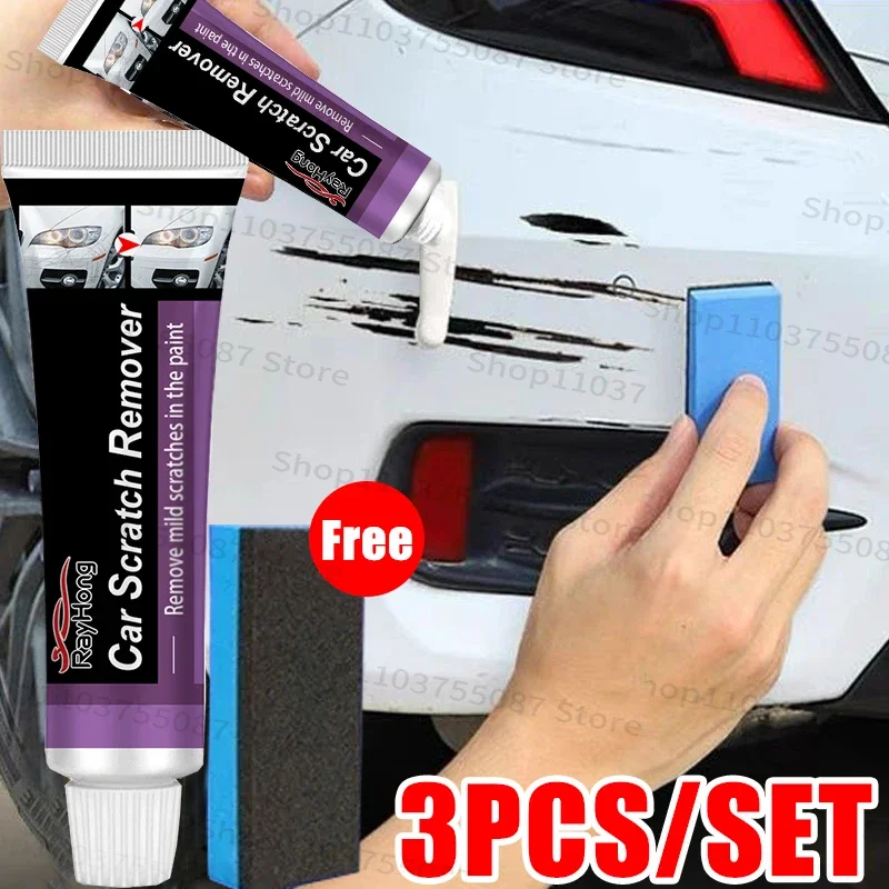 Pasta pulidora para quitar arañazos de coche, con esponja, cuidado de pintura para carrocería de coche, reparación de arañazos, pintura rota suave