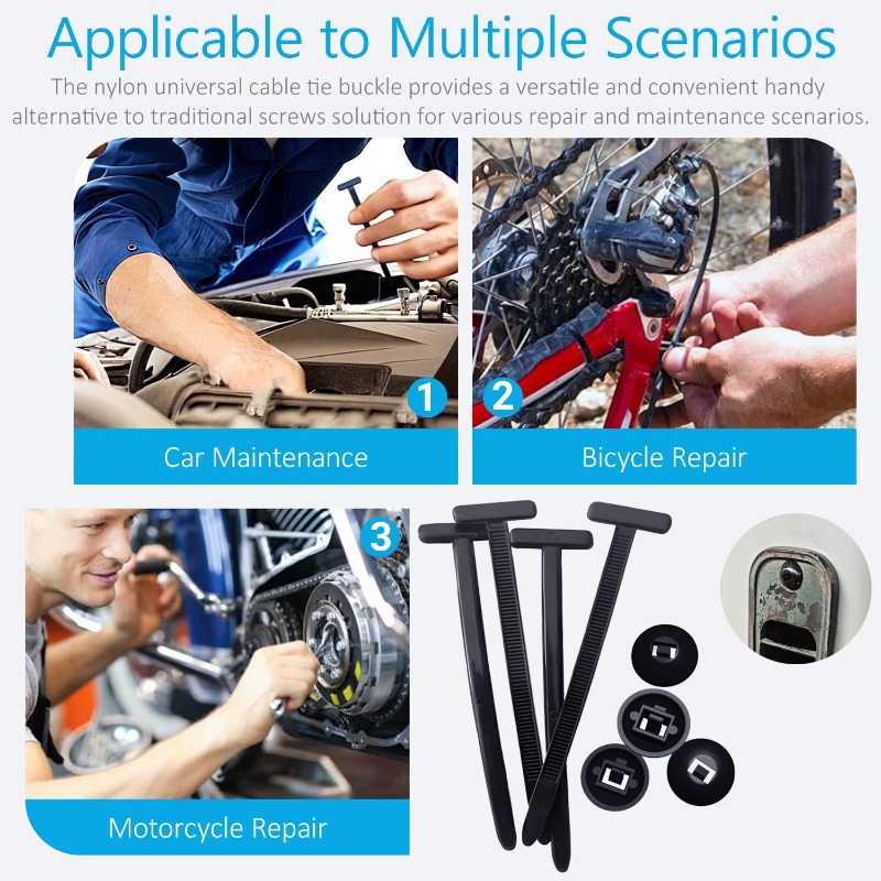 Heavy-Duty Self-Locking Nylon Cable Ties Buckle Fixed Through The Core Nail Cable Tie High-Strength Fasteners Car/Home/Outdoor