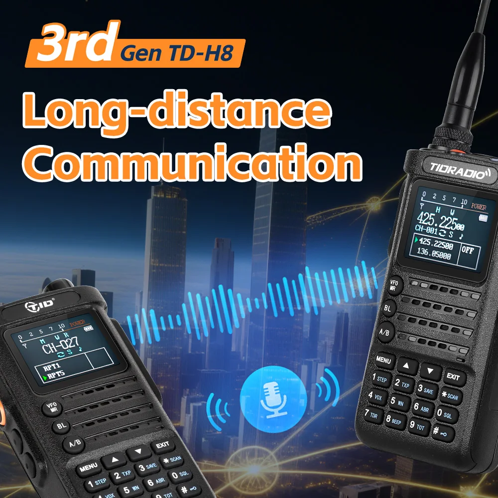 TIDRADIO 2 uds TD H8 Walkie Talkie de tercera generación de largo alcance profesional 10W conexión de Radio bidireccional aplicación de teléfono programación inalámbrica