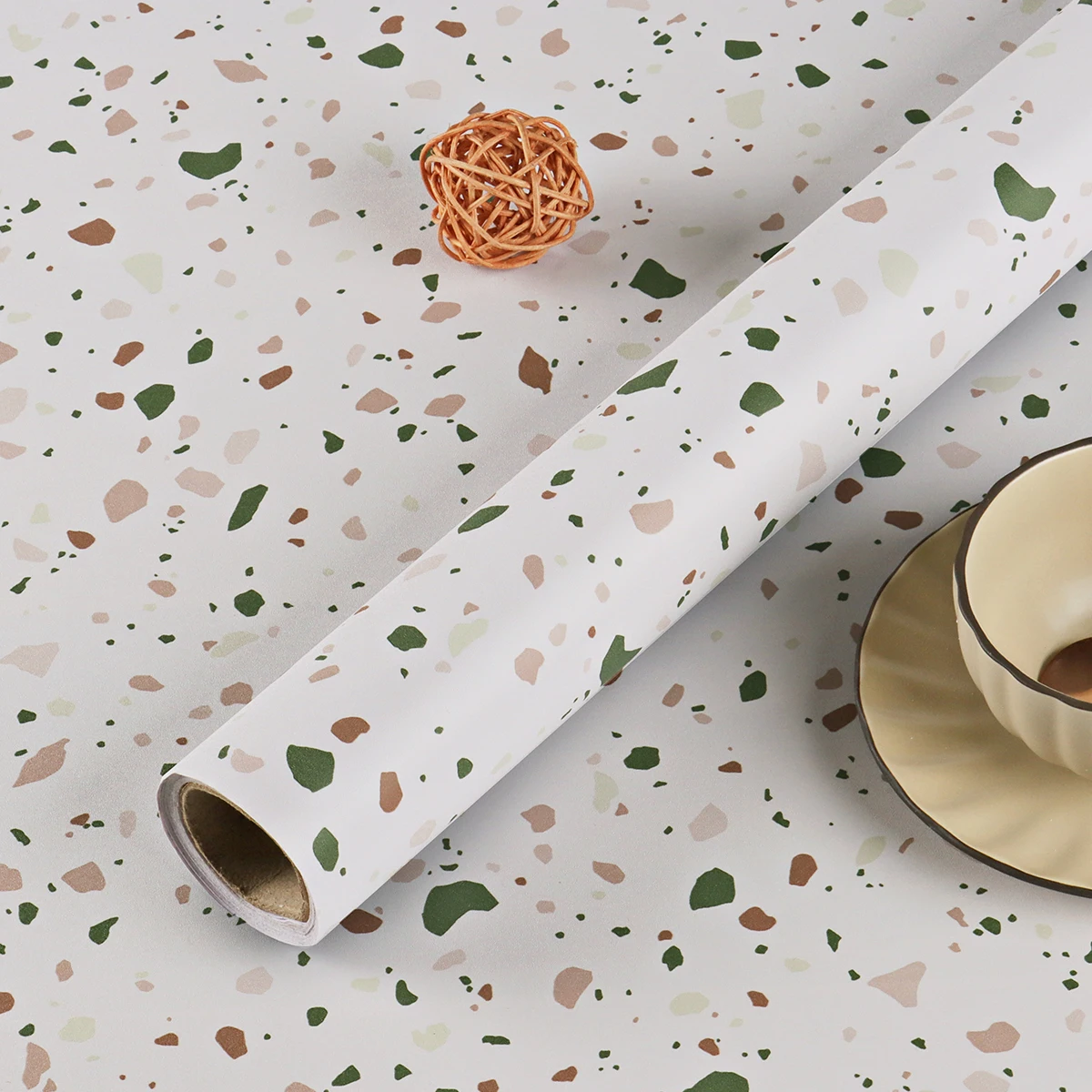 ตกแต่งบ้าน Marble กรวดวอลเปเปอร์ไวนิลห้องครัวห้องน้ำสติกเกอร์เดสก์ท็อปตกแต่งกระดาษติดต่อ