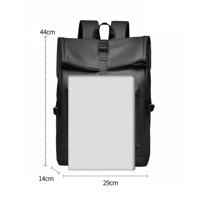 Large Capacity Backpack - Stylish Solid Black Travel & Commuter Bagwith Adjustable Straps, Multiple Compartments, TravelBackpack