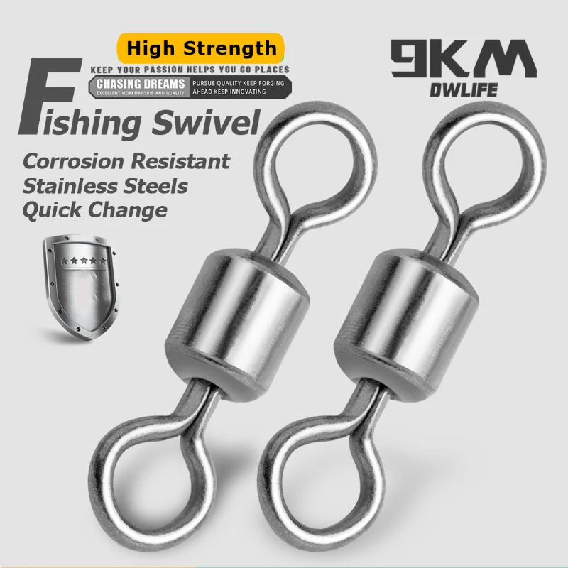 Giratorios de pesca, 25 ~ 100 Uds., barril rodante de acero inoxidable, conector de sedal de pesca, anillos sólidos Micro giratorios, aparejos de pesca