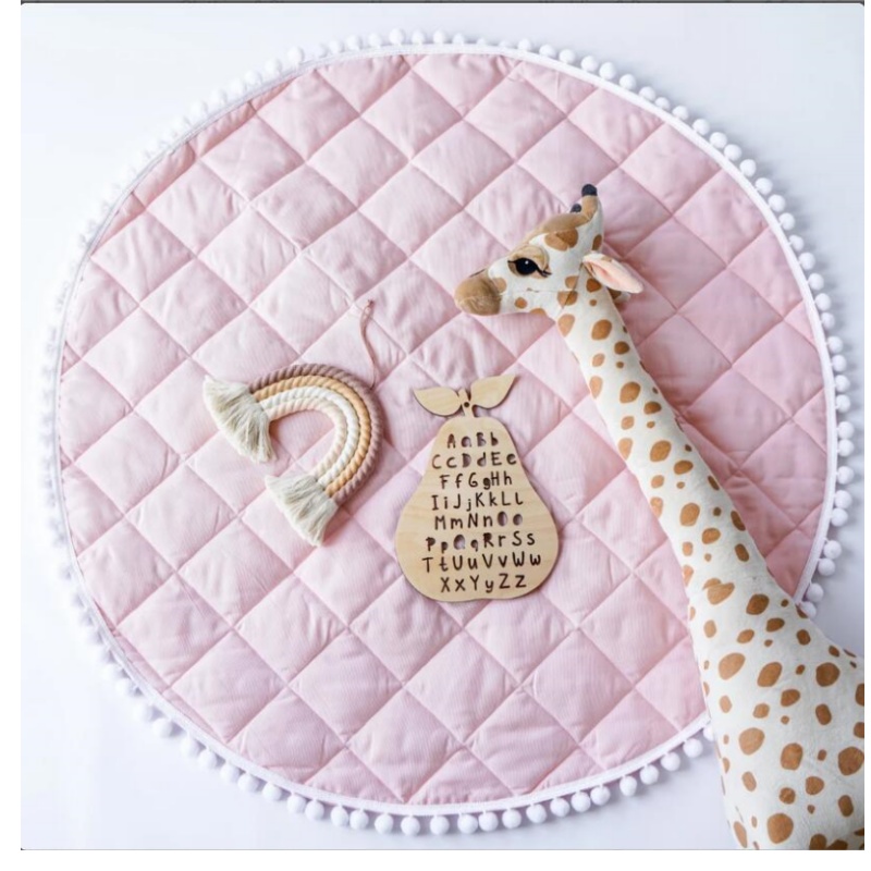 เด็กเล่น 39x39 นิ้วผ้าฝ้าย Crawling เบาะผ้าฝ้ายพรมขนาดใหญ่หนานุ่มล้างทําความสะอาดได้พับชั้น Nursery Decor