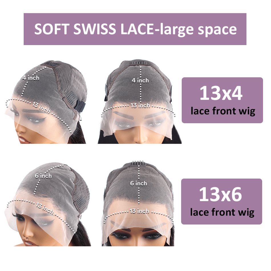 30 40 pollici 250 densità osso dritto 13 x6 Hd parrucca frontale in pizzo 13 x4 anteriore in pizzo trasparente Pre pizzicato 100% capelli umani per le donne