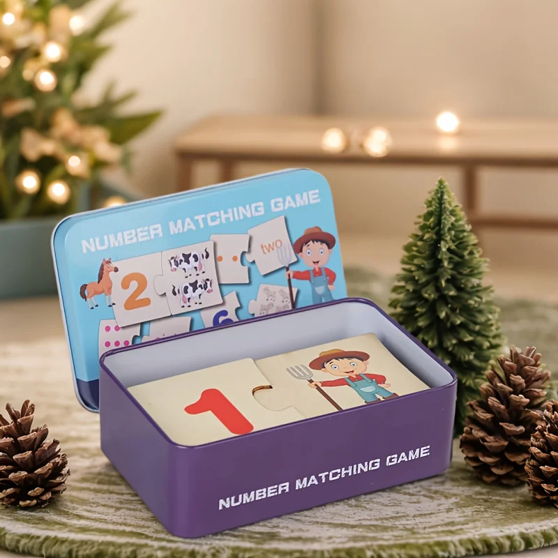 Children's Enlightenment Cognitive Education Puzzle Wooden Puzzle Number Decomposition And Matching Puzzle Board With Iron Box