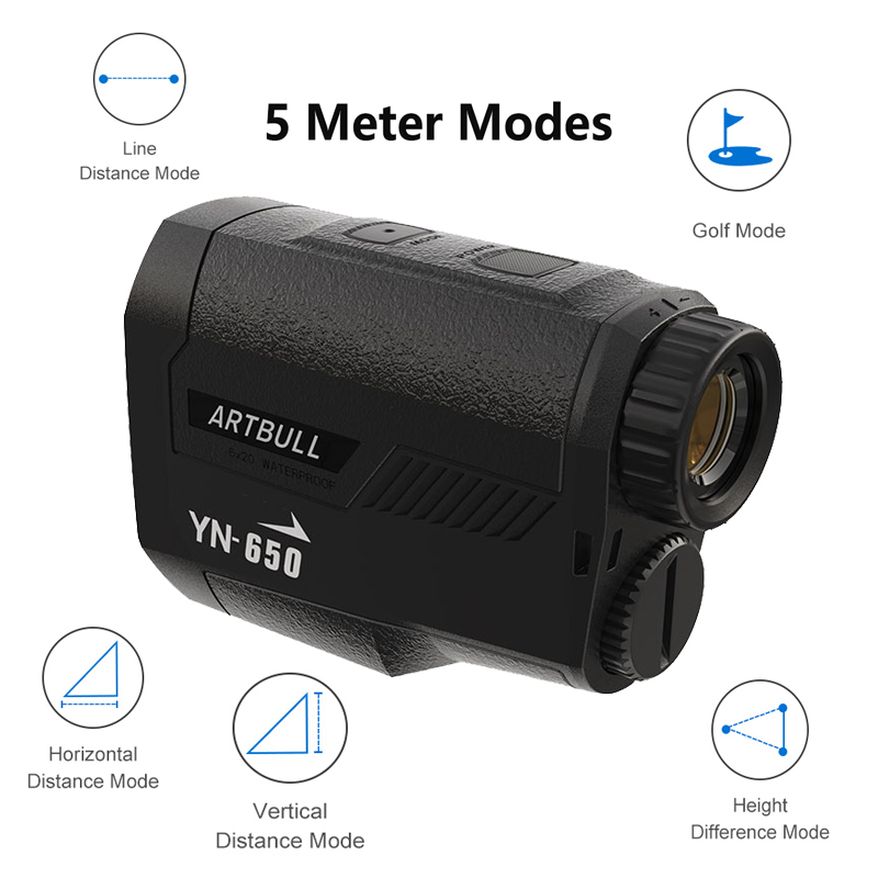 ARTBULL Laser Golf Rangefinder for Hunting Telescope with Flag-Lock Slope Pin Laser Distance Meter 1000m 650m