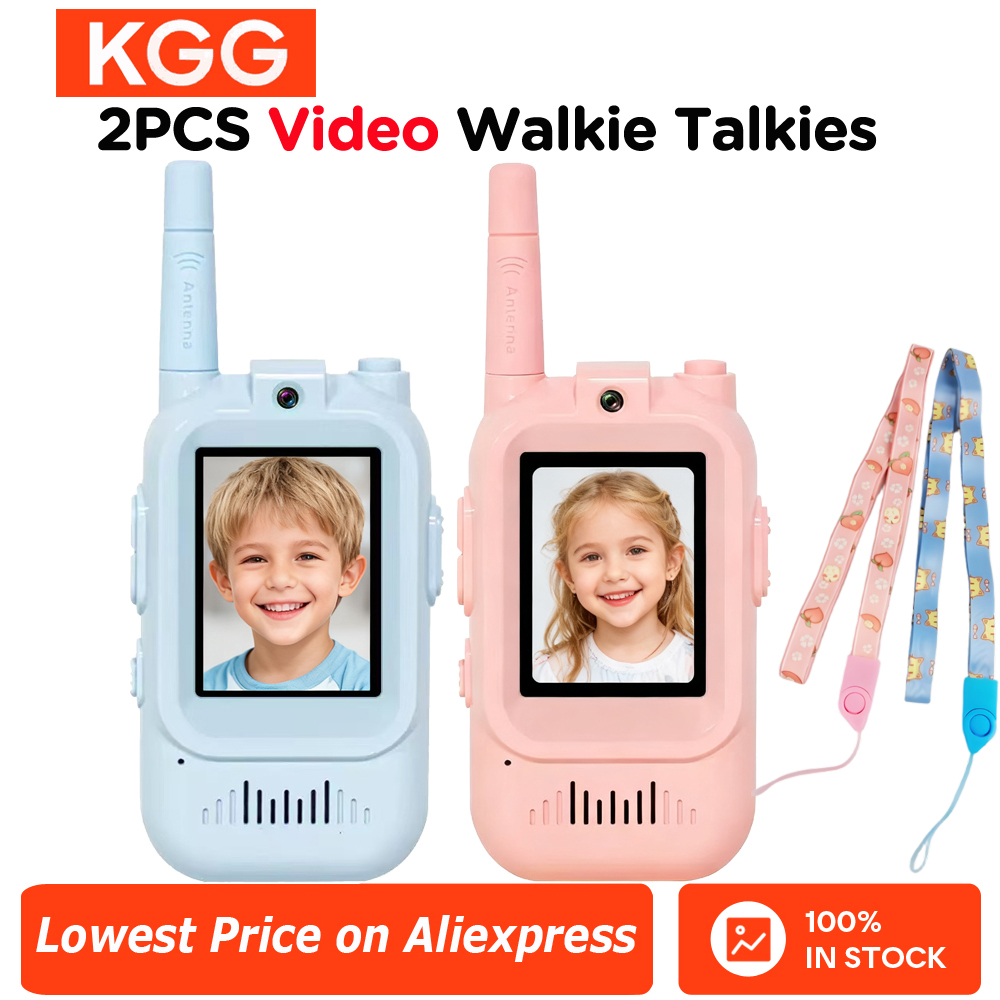 Walkie Talkie de vídeo para niños, 2 uds., pantalla HD de 2 ", USB-C recargable, intercomunicador de llamada HD con un solo clic, regalos de cumpleaños para niños y niñas