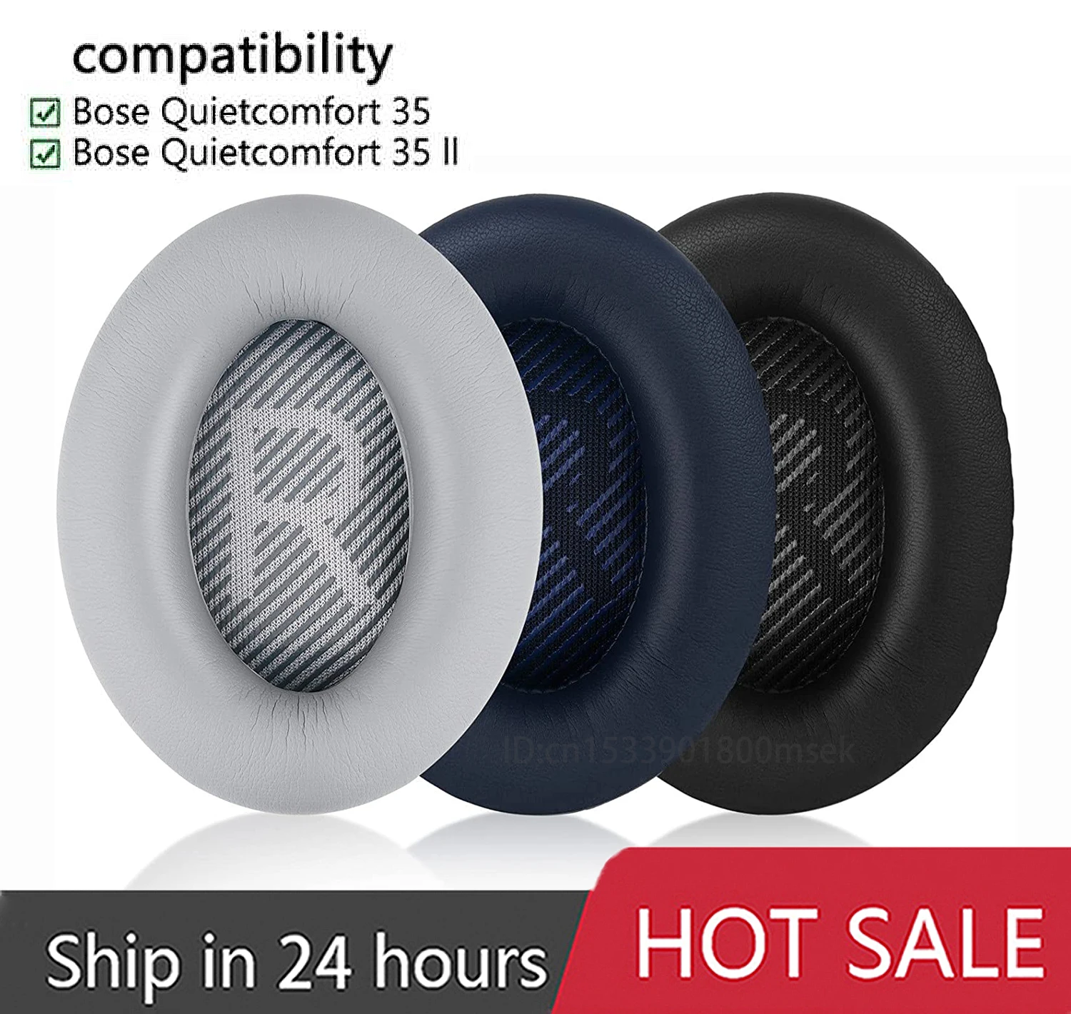 Almohadillas de repuesto para auriculares BOSE QC35 para QuietComfort qc 35 y 35 II, almohadillas para los oídos de espuma viscoelástica, cubierta para los oídos de alta calidad