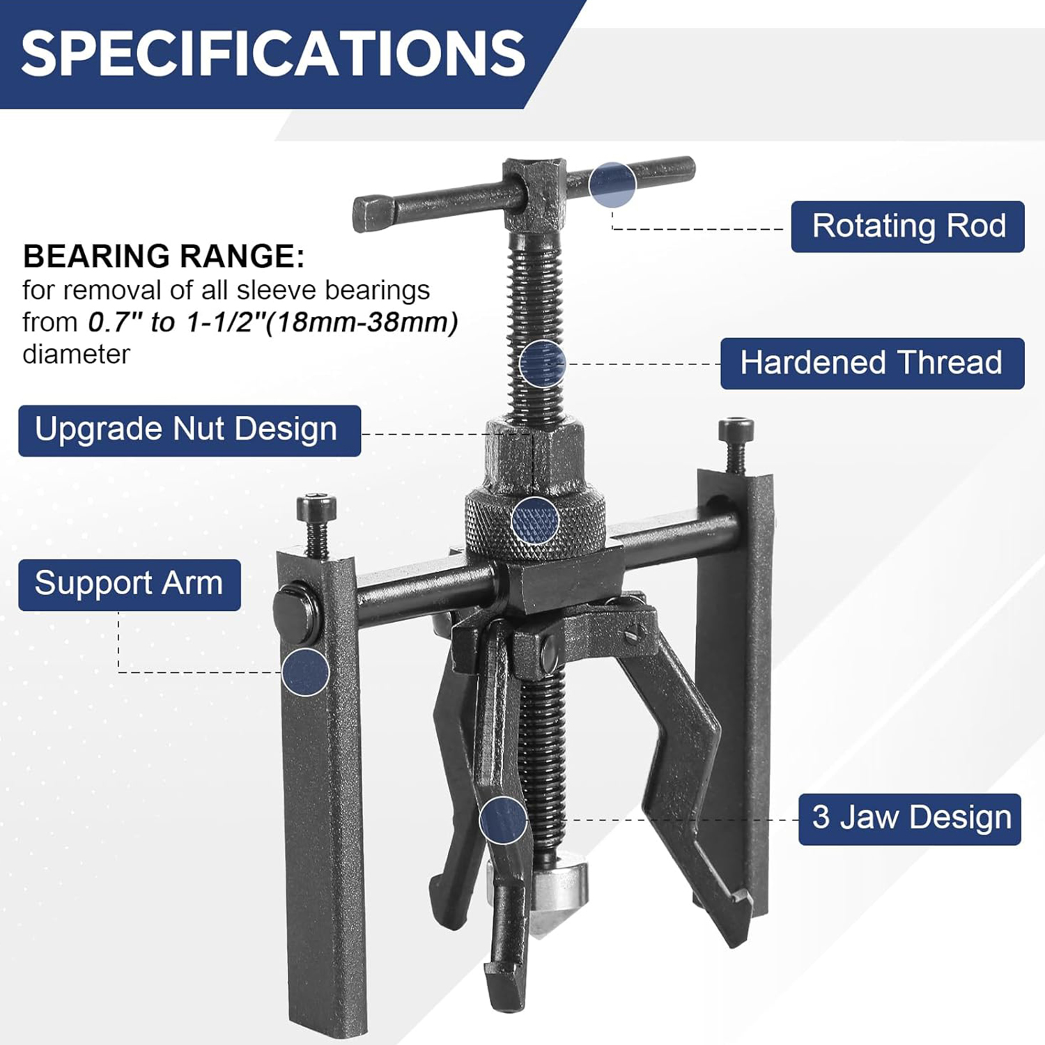 รถแบริ่ง PULLER Disassembly 3 Jaws PULLER รถซ่อม Disassembly เครื่องมือประหยัดแรงงานแยกแบริ่ง Remover เครื่องมือ