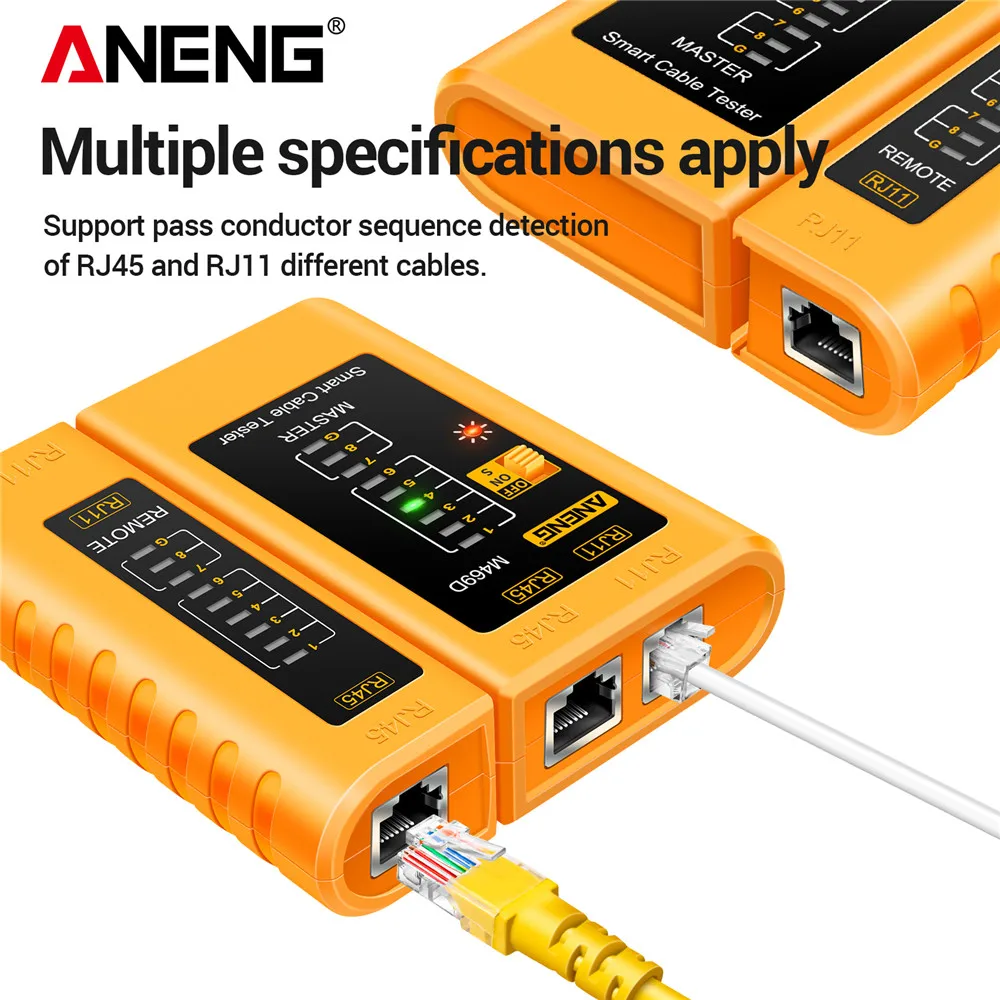 Professional เครื่องวิเคราะห์เครือข่ายเครื่องทดสอบ M469D สาย LAN RJ45 RJ11 RJ12 CAT5 UTP LAN เครื่องทดสอบสายเคเบิลเครือข่ายเครื่องมือเครือข่ายซ่อมเกินไป