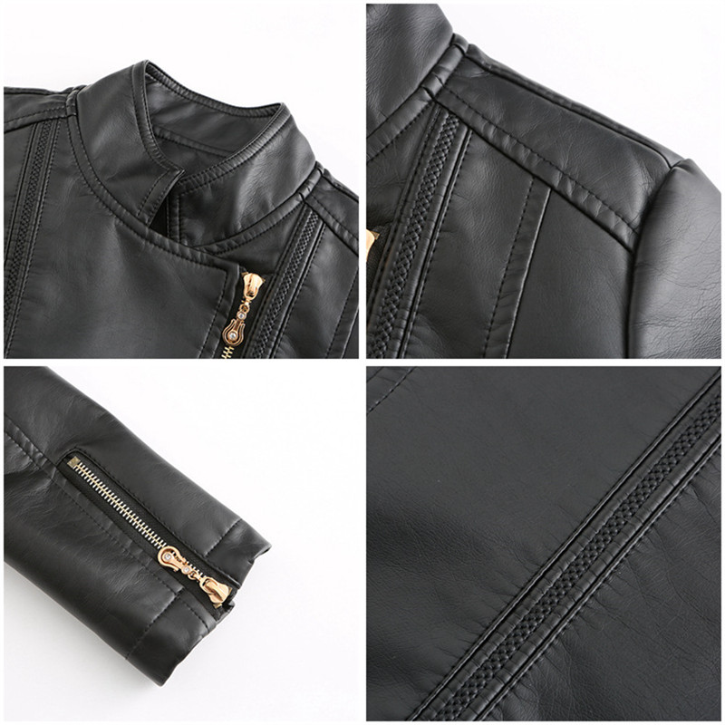 Helle Rot Revers PU Jacke frauen Reißverschluss Verziert Leder Jacke Frauen Mode Lässig Mantel der Weiblichen Oberbekleidung