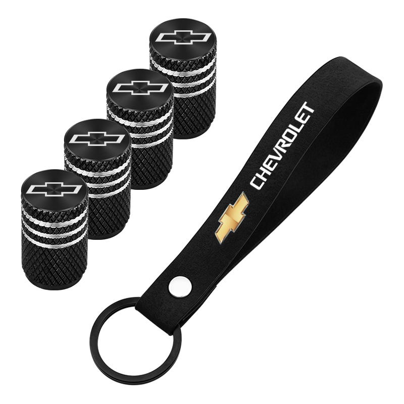 Car Tire Valve Caps Dustproof Covers & keychain Auto Styling For Chevrolet SS Z71 RT Captiva Colorado Cruze Spark Malibu Trax