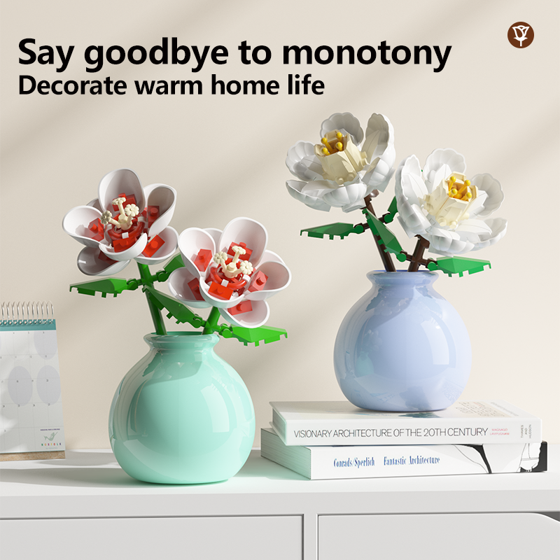 "Blocs de construction Forever Rose – Cadeau d'anniversaire romantique avec vitrine |   Roses et tournesols"