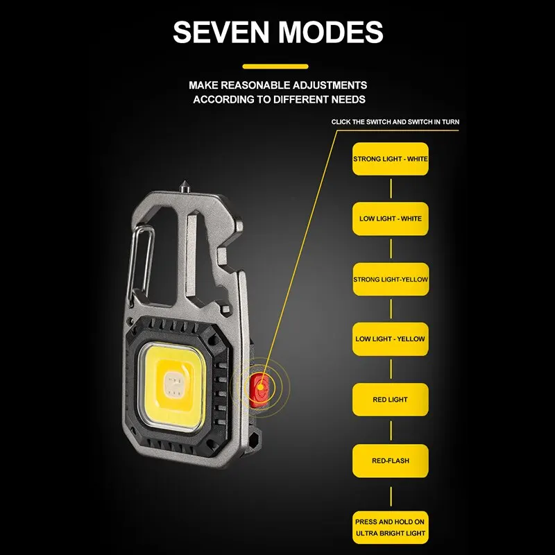 Mini linterna LED ultra pequeña, llavero, luz fuerte, linterna portátil ultraligera