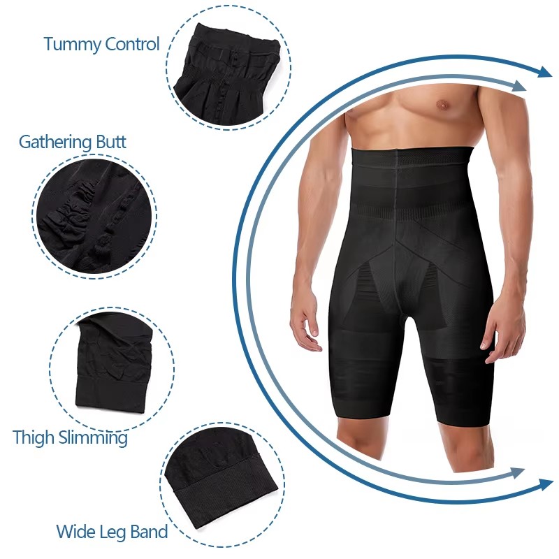 Männer Body Shaper Bauch-steuer Shorts Shapewear Bauch Gürtel Boxer Briefs Hohe Taille Abnehmen Unterwäsche Bein Kompression Höschen