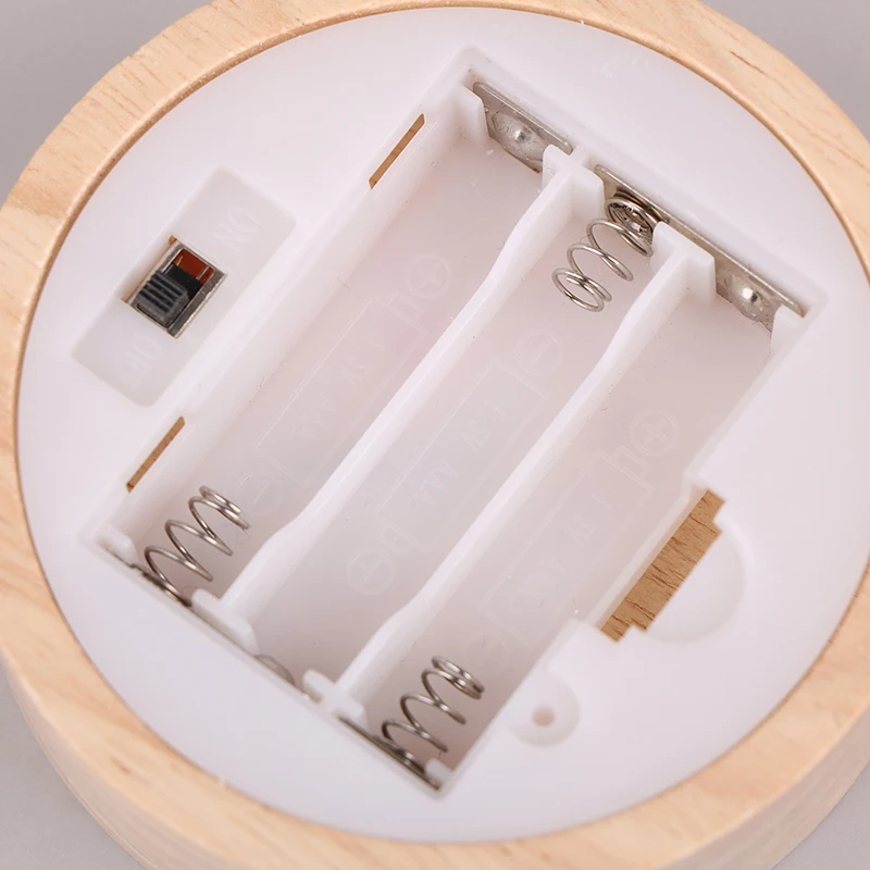 Base per display a luce LED rotonda in legno da 8/10 cm a batteria, supporto per lampada da notte, base per lampada da notte, ornamenti artistici in resina di cristallo