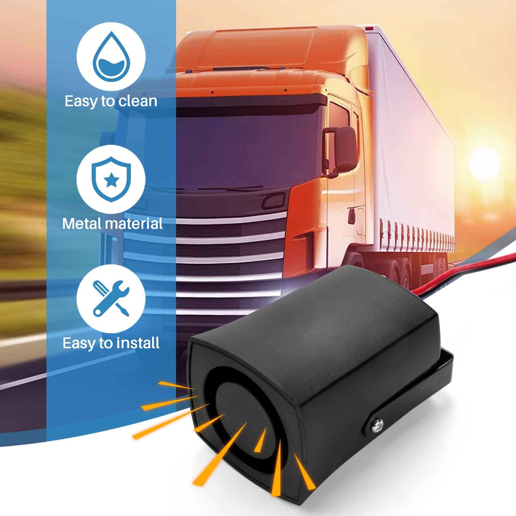 12-24โวลต์6เสียงระบบเตือนภัยสัญญาณเตือนภัยตำรวจรถลำโพงไซเรนโทรโข่งเสียงปลุก