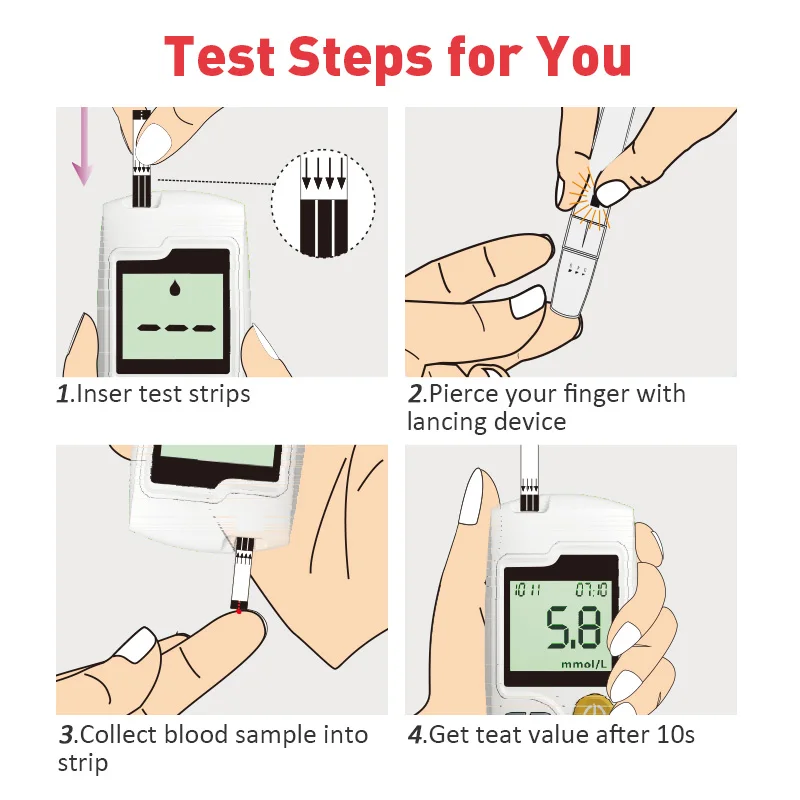 [[50/100/200/300/400 Chiếc] Sannuo Sinocare Đường Huyết Trong Lọ cho GA-3 Glucometer Màn Hình