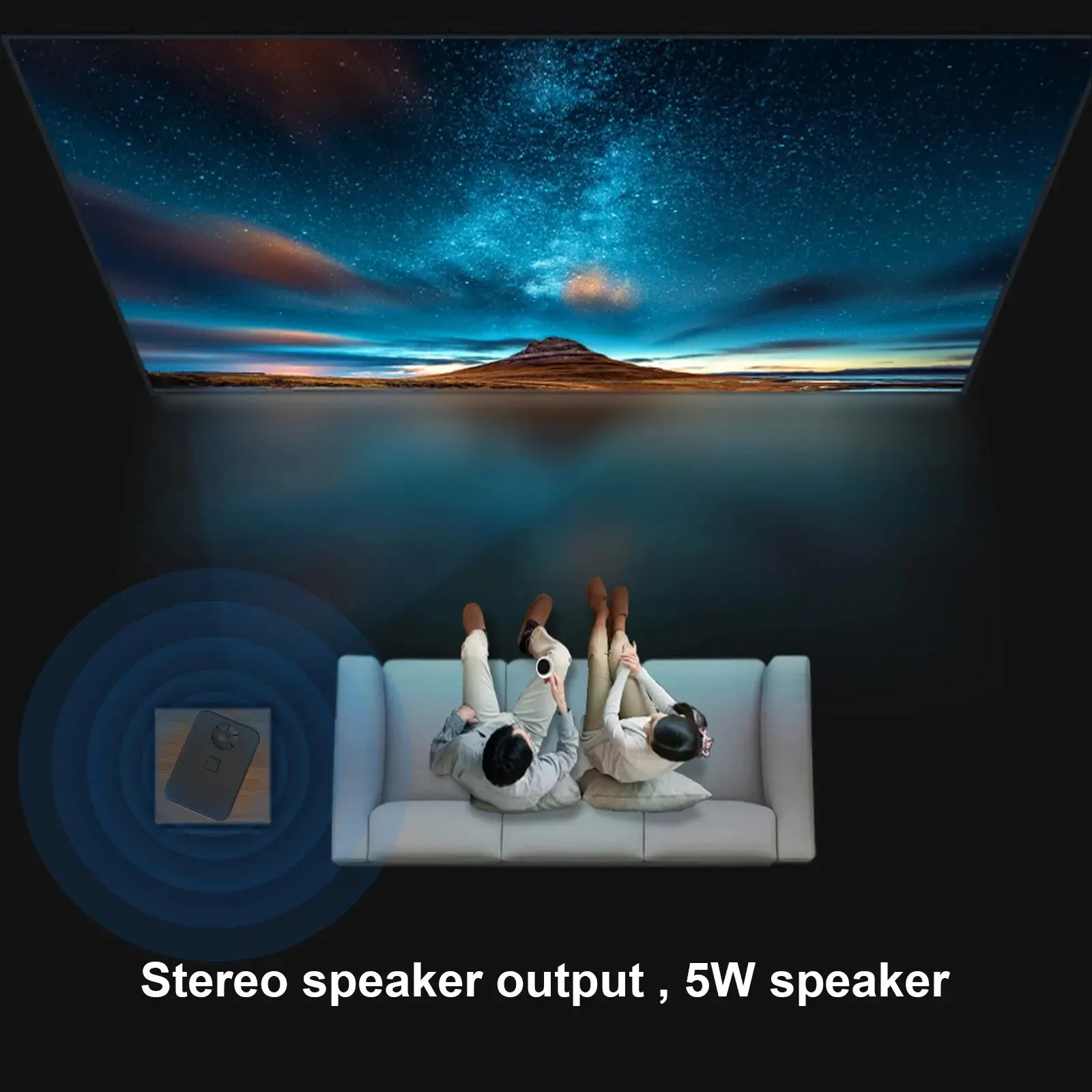 HONGTOP-Projetor Portátil Inteligente com Wi-Fi e Bluetooth, Android 10.0, Projetor de Bolso para Exterior, S30MAX, 4K, 9500L