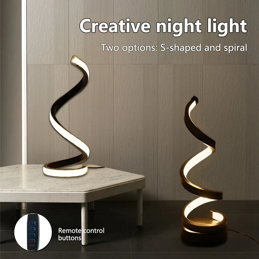 5 V USB Moderne Kreative LED Tisch Lampe Spirale Nachtlicht 3 Farben Dimmbar Für Schlafzimmer Wohnzimmer Büro Abendessen decor Beleuchtung