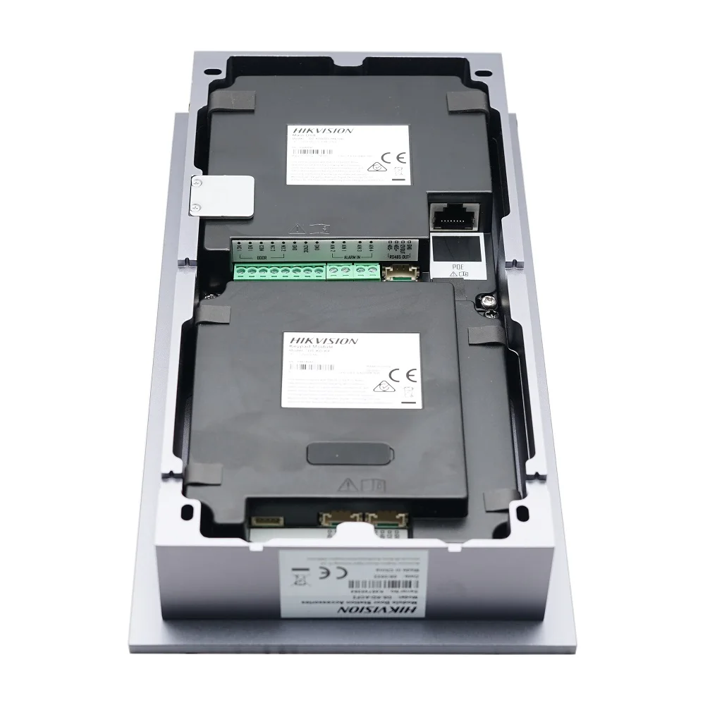 HIKVISION-KIT de intercomunicador de vídeo 802.3af, multilenguaje, incluye DS-KD8003-IME1(B), DS-KH6350-WTE1 e interruptor POE
