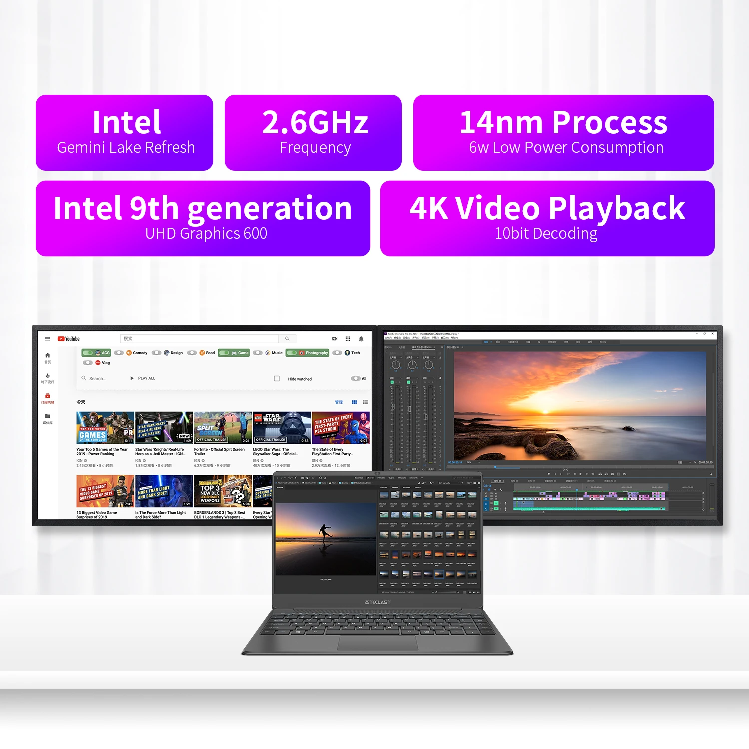 Teclast F7 Plus 3 Laptop, 8Th Gen. Gemini Lake Celeron Cpu, 8Gb Ram, 256Gb Ssd, 4 Cores, Windows 11, 1920 X 1080 Ips, Dual Band Wifi, USB 3.0, 14.1 Inches, 38000Mwh