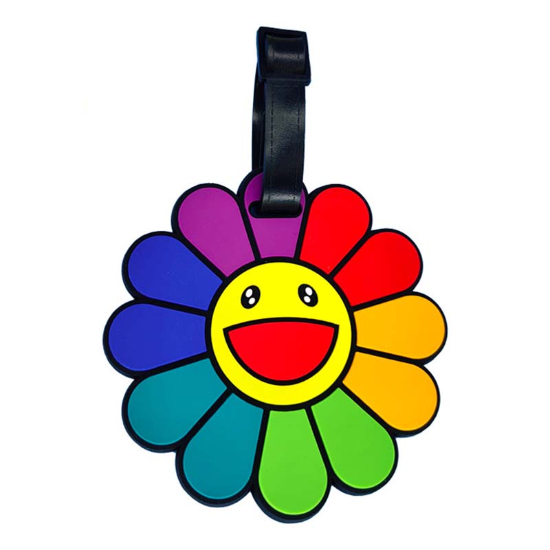 Accesorios de viaje de girasol, 2 colores, etiqueta de equipaje, maleta de Gel de sílice, tarjetero de dirección de identificación, etiqueta de embarque de equipaje, regalo de boda