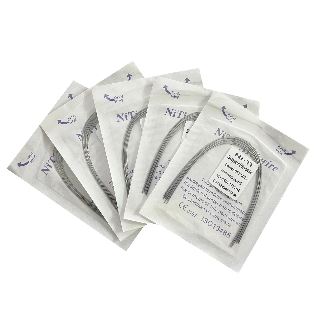 10 unids/pack de cables de arco Dental ortodoncia súper elástico NITI redondo rectángulo arco inferior/superior 012/014/016/018/020/16x16/16x22