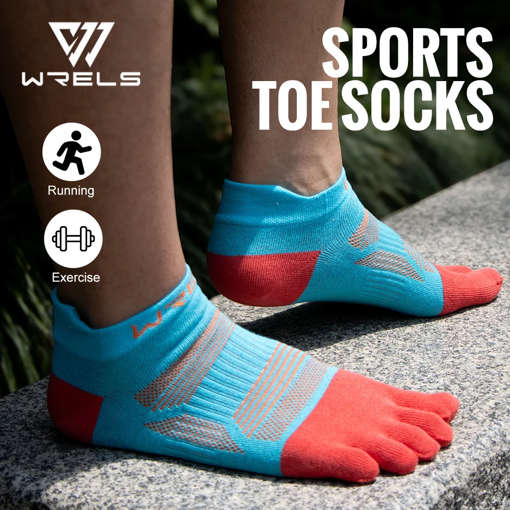 WRELS Toe Socks Running Socks for Men Women Athletic Breathable Five Finger Socks High Performance Athletic  Five Toe Socks