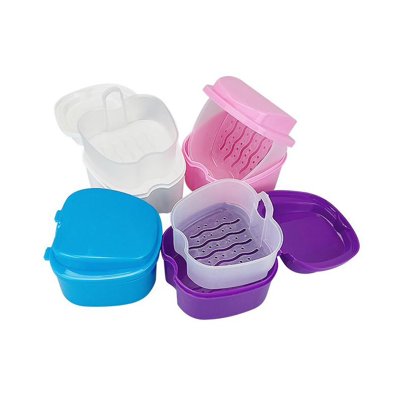 Kunstgebit Baddoos Schoonmaken Valse Tanden Opbergdoos Met Hangende Netto Container Kunsttand Case Orthodontische Retainer Case Nieuw