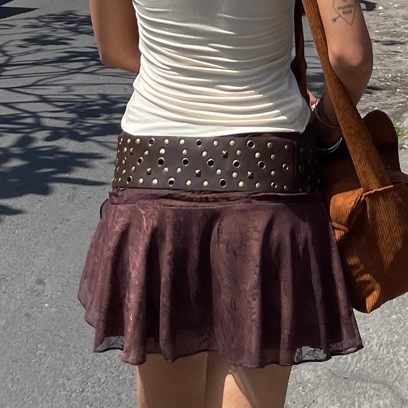 Cinturón de cuero PU para mujer, cinturón ancho Retro Vintage con hebilla remachada, cinturón ancho para vestido, pantalones vaqueros, accesorios de ropa