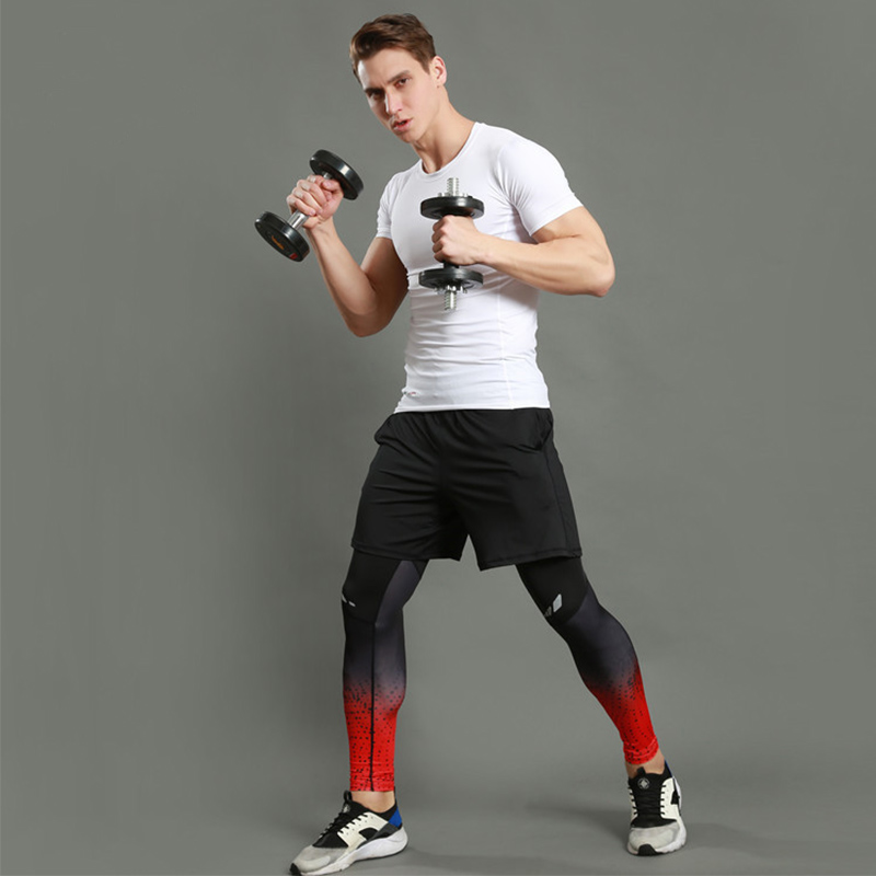 Compressiebroek voor heren, sneldrogende pasvorm, sportkleding, hardloopbroek, herenlegging, fitnesstraining, joggingbroek, sportgymlegging