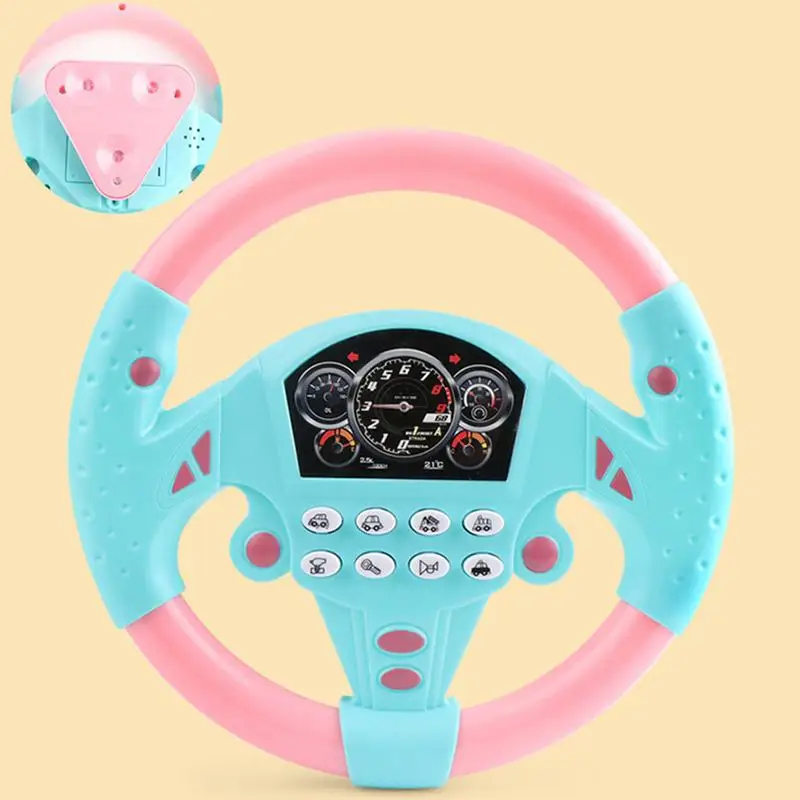 จําลองไฟฟ้าพวงมาลัยของเล่นแสงเสียงเด็กทารกดนตรีการศึกษา Copilot รถเข็นเด็กพวงมาลัย Vocal ของเล่น