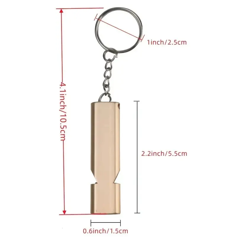Flache Aluminiumlegierung Dual Frequency Survival Whistle Doppelrohr Outdoor Survival Survival Whistle Ausrüstung ausgestattet EDC-Werkzeug