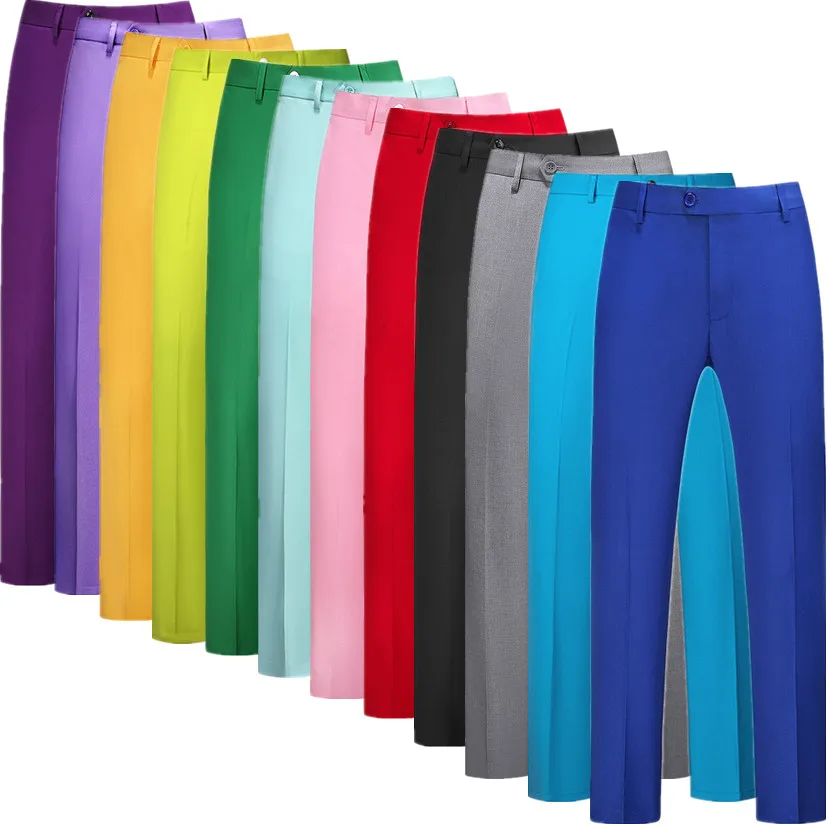 Spodnie garniturowe męskie w kolorze królewskiego błękitu, spodnie wizytowe Slim Dress, czerwono-zielono-czarne białe Pantalones Hombre, spodnie męskie w rozmiarze azjatyckim, M-5XL 6XL