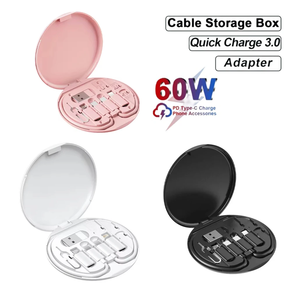 Kit cavo adattatore di ricarica multi USB tipo C a C da 60 W Set di conversione da USB C a illuminazione da USB A e tipo C a Micro/illuminazione/tipo C