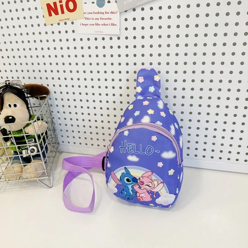 Cartoon Mini Stitch & Angel Sling Chest Bag Anime Borsa a tracolla Borsa a tracolla Portamonete Regalo per la festa di Natale di Halloween