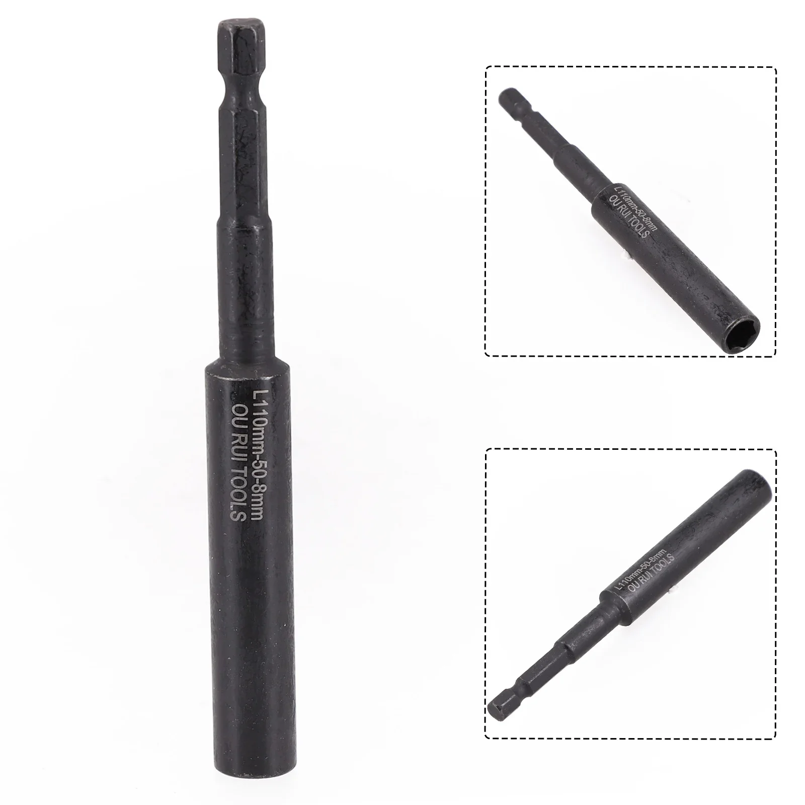 1 PC ซ็อกเก็ตหกเหลี่ยม 110 มม.ลึกซ็อกเก็ตประแจหกเหลี่ยม NUT DRIVER เจาะบิต H8-H14 แขนอะแดปเตอร์ประแจไฟฟ้าซ็อกเก็ต